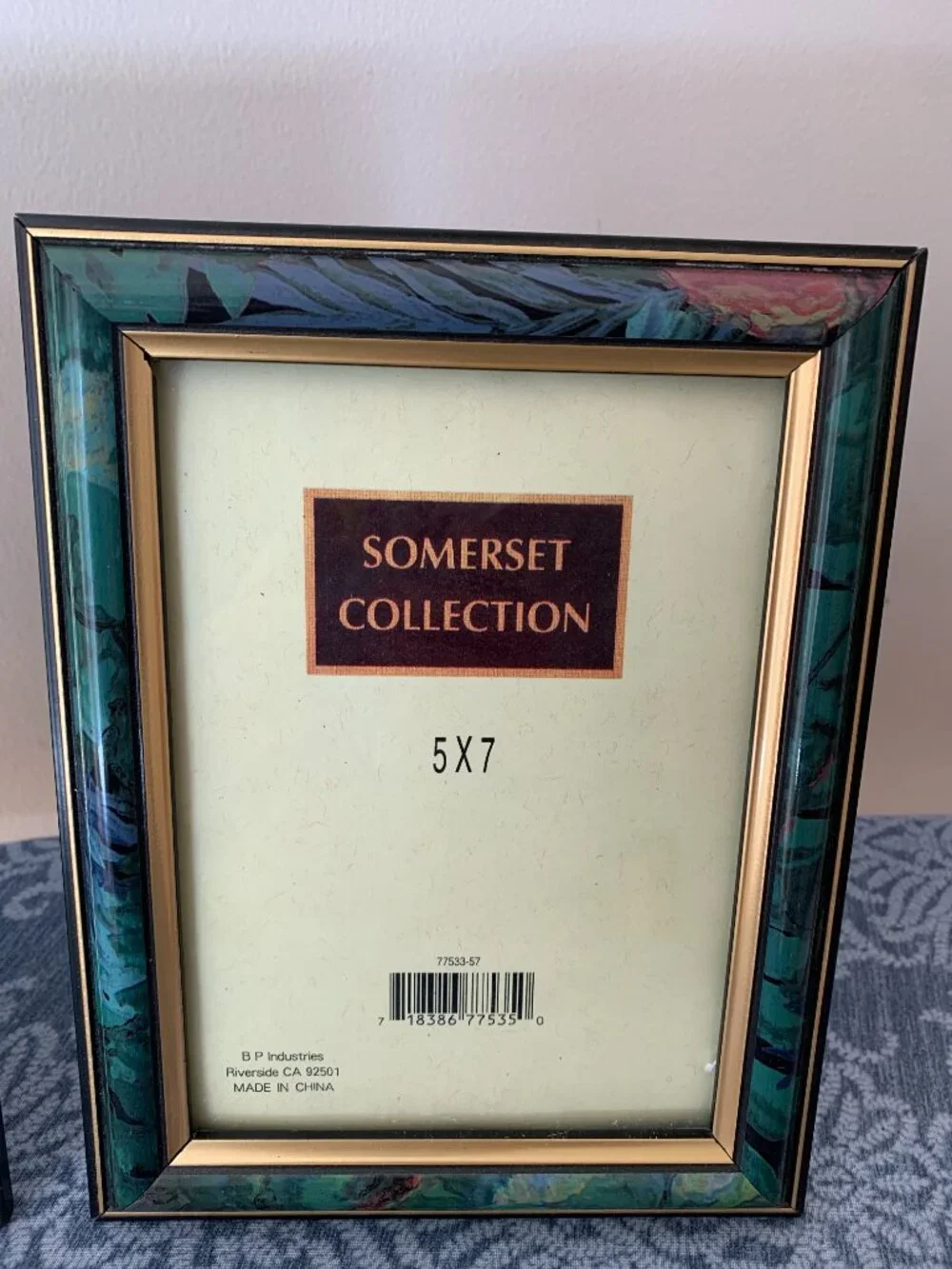 Vintage Somerset Collection 5X7 inch floral picture frames with gold accents